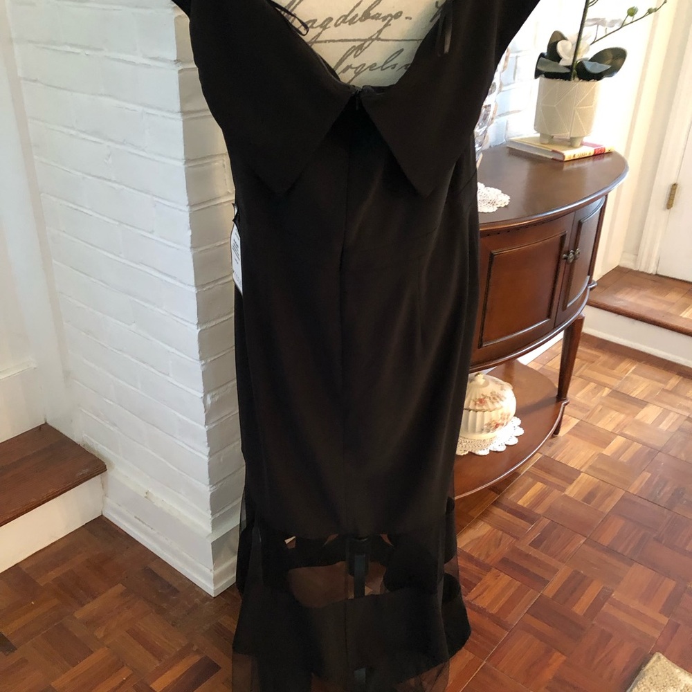 XSCAPE OFF-SHOULDER BLACK COCKTAIL DRESS - Picture 15 of 16